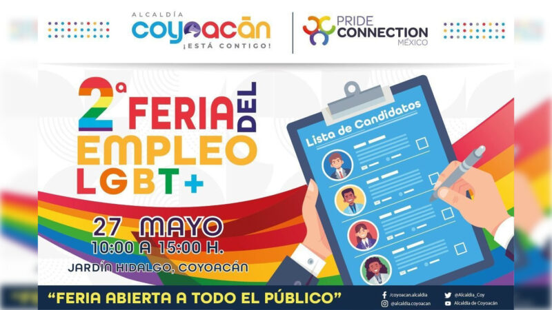 Invitan a la   Segunda Feria del Empleo LGBTQ+ en Coyoacán