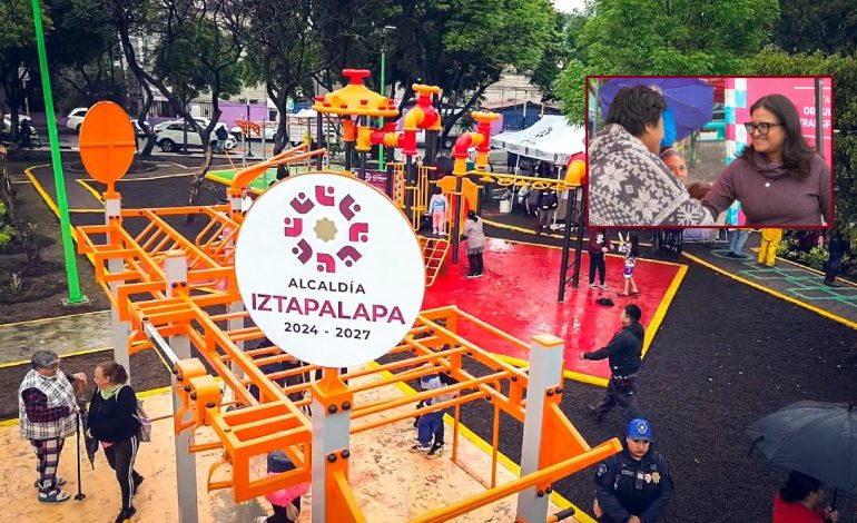 Aleida entrega parque infantil rehabilitado en Iztapalapa
