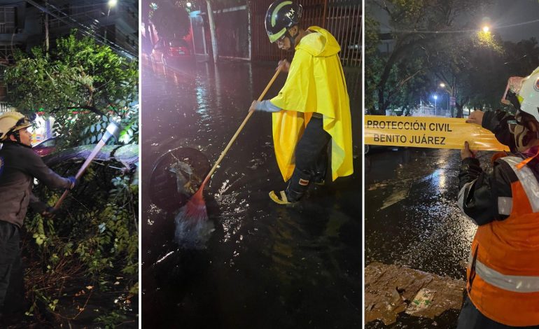 Atiene alcaldía Benito Juárez decenas de emergencias por intensas lluvias