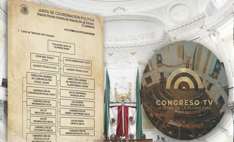 Emiten nuevo organigrama del Canal del Congreso y Comunicación Social