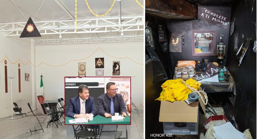 ¿Para qué más utilizó Estrada ese inmueble del PRD en Iztacalco? Ahí se encontraron símbolos e imágenes para hacer rituales, lo que coloquialmente también se le llama “brujería”, un término muy popular y genérico para identificar a quienes practican la santería y otras actividades esotéricas. FOTOS: Especial