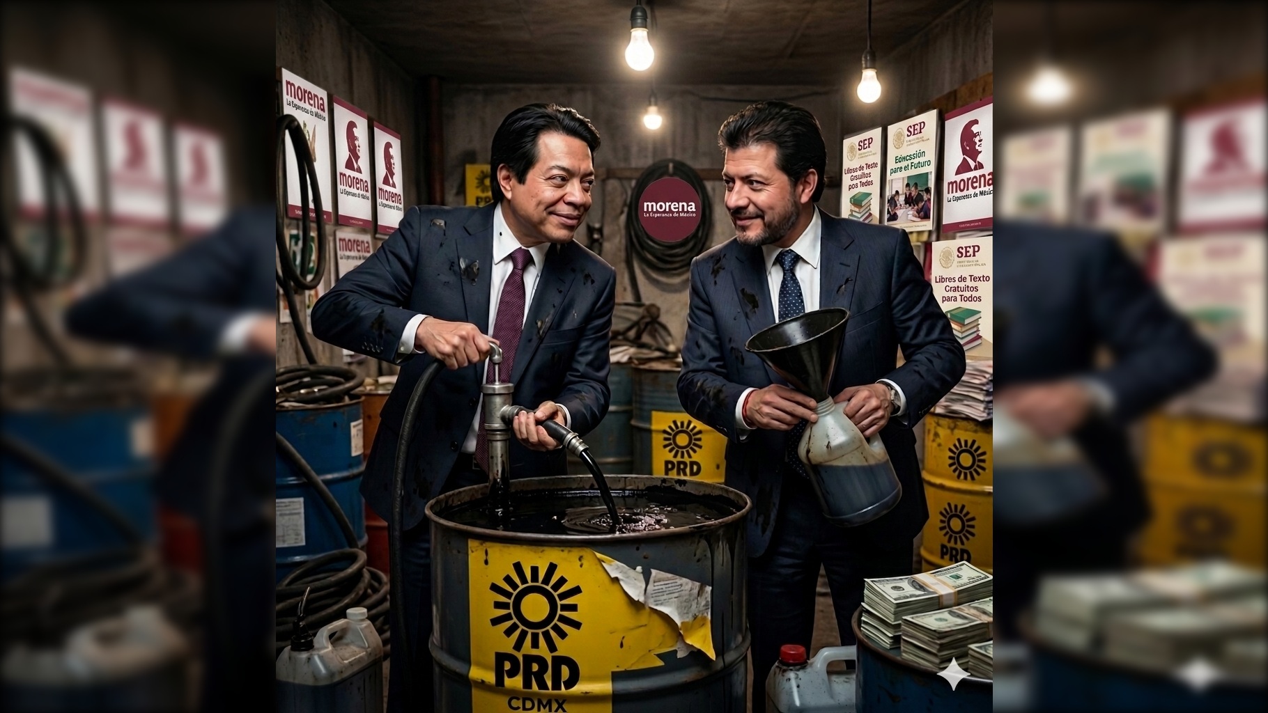 Mario Delgado y Lobo Román se ‘huachicolean’ al PRD CDMX